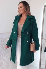 Haisley Button Coat | Green