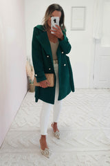 Haisley Button Coat | Green