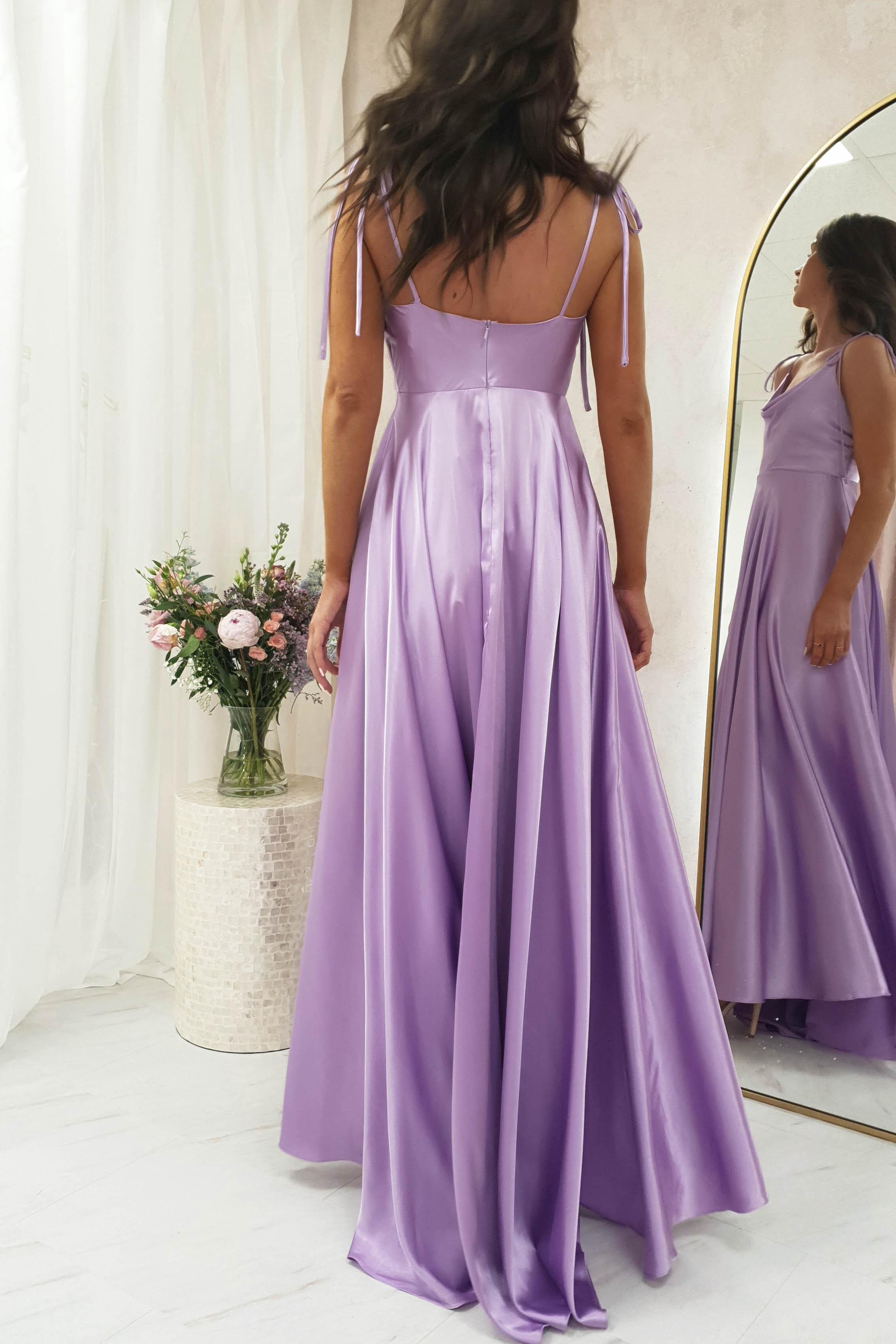 Anna Cowl Neckline Gown | Lilac