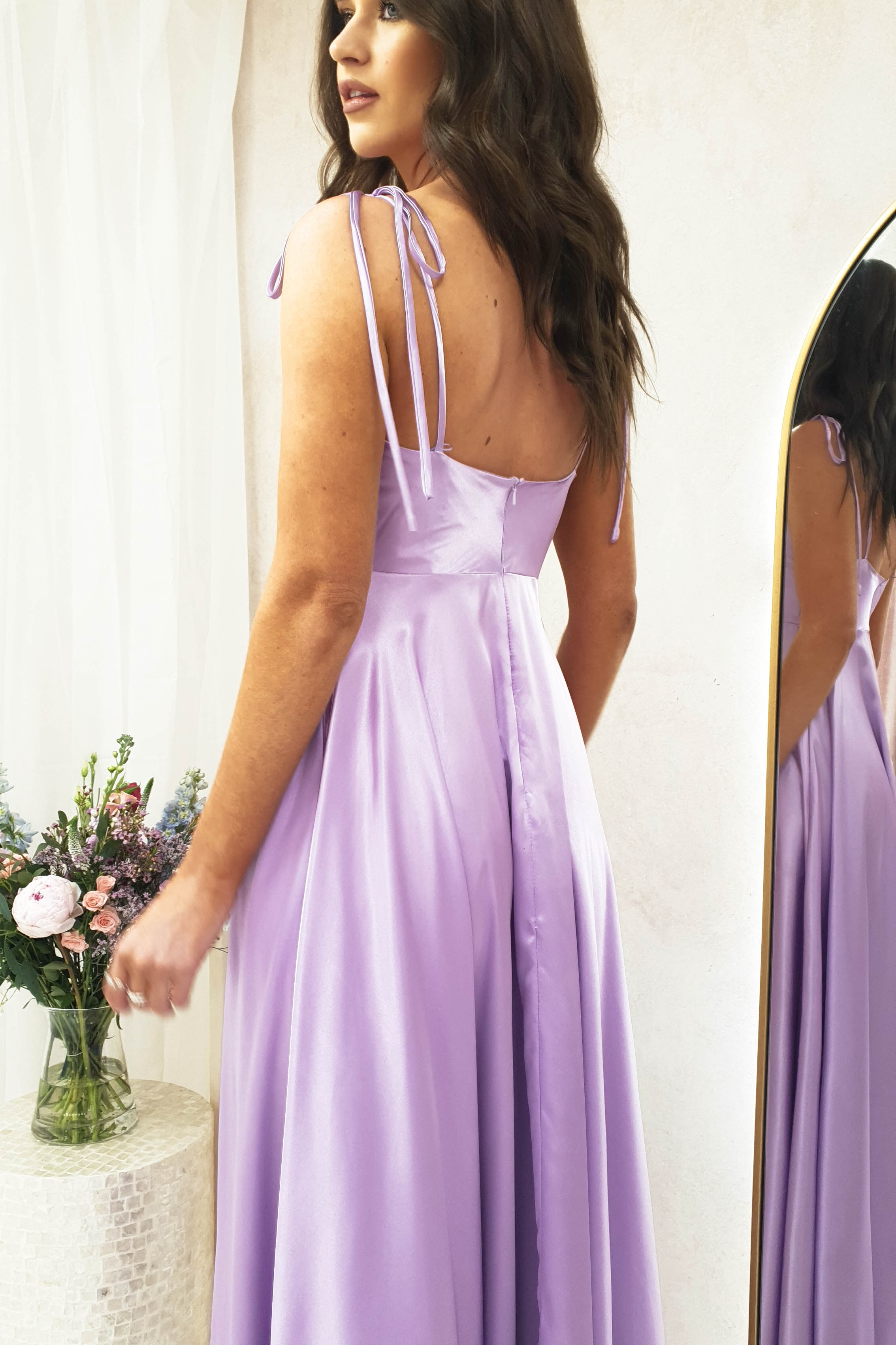 Anna Cowl Neckline Gown | Lilac