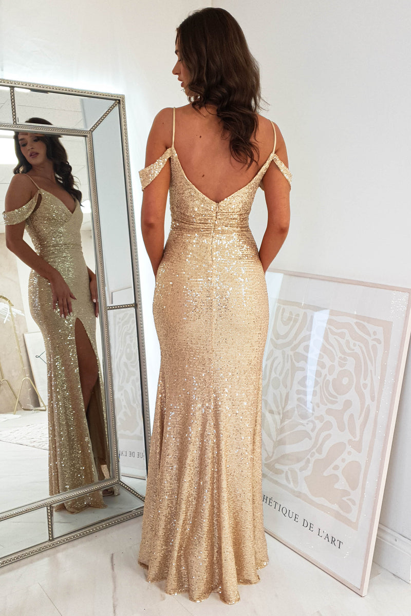 Rachana Sequin Gown | Gold