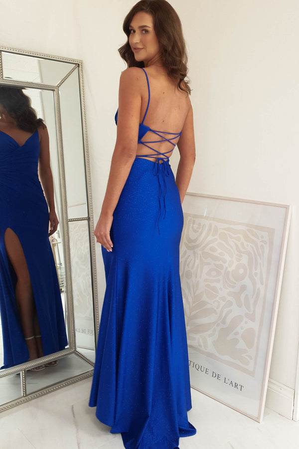 Camryn Glitter Bodycon Gown | Royal Blue