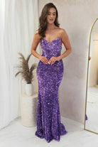 Katri Sequin Strapless Gown | Lavendar | Debs & Prom | Formal Gown | Oh Hello Clothing