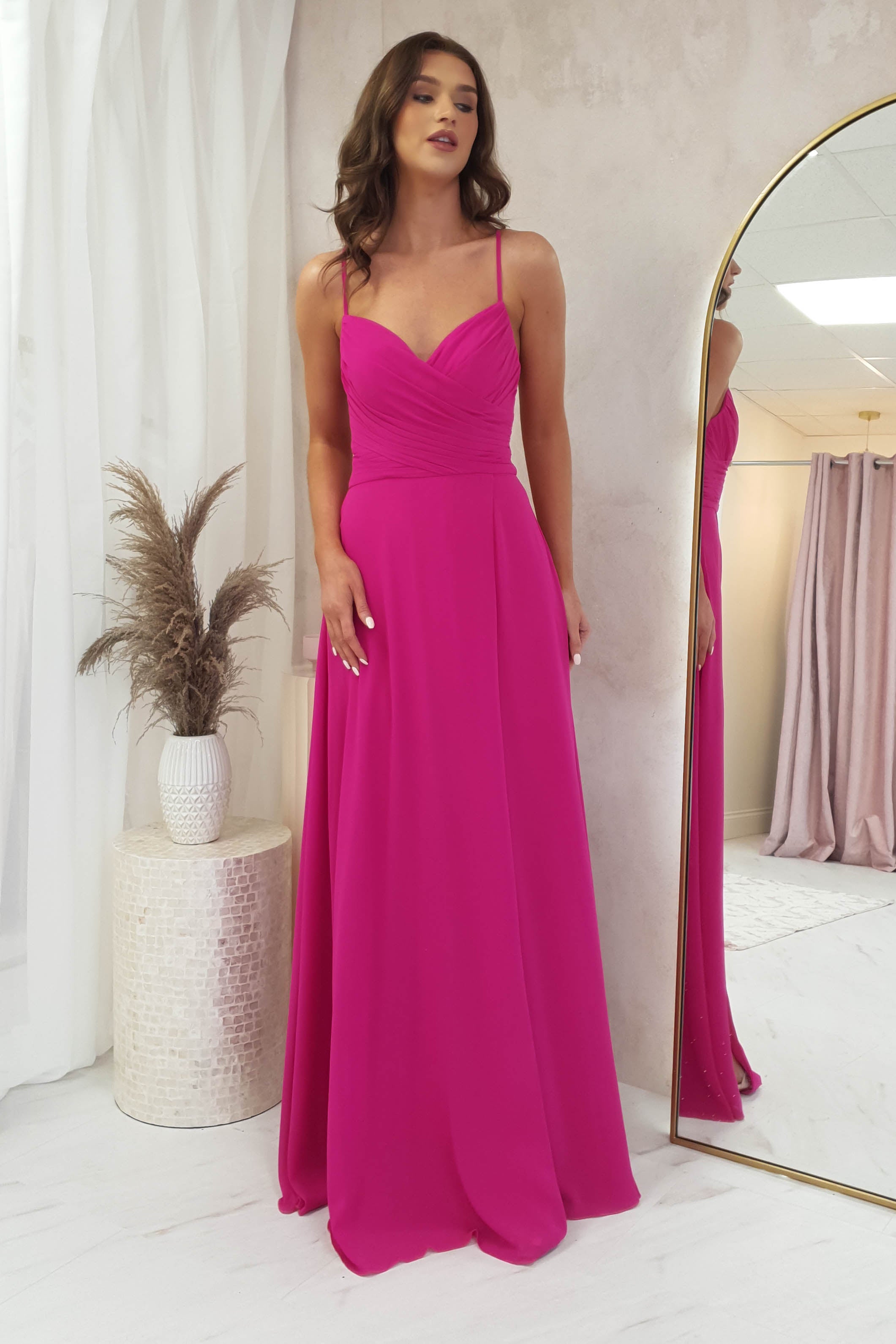 Bethy Soft Chiffon Maxi | Fushsia