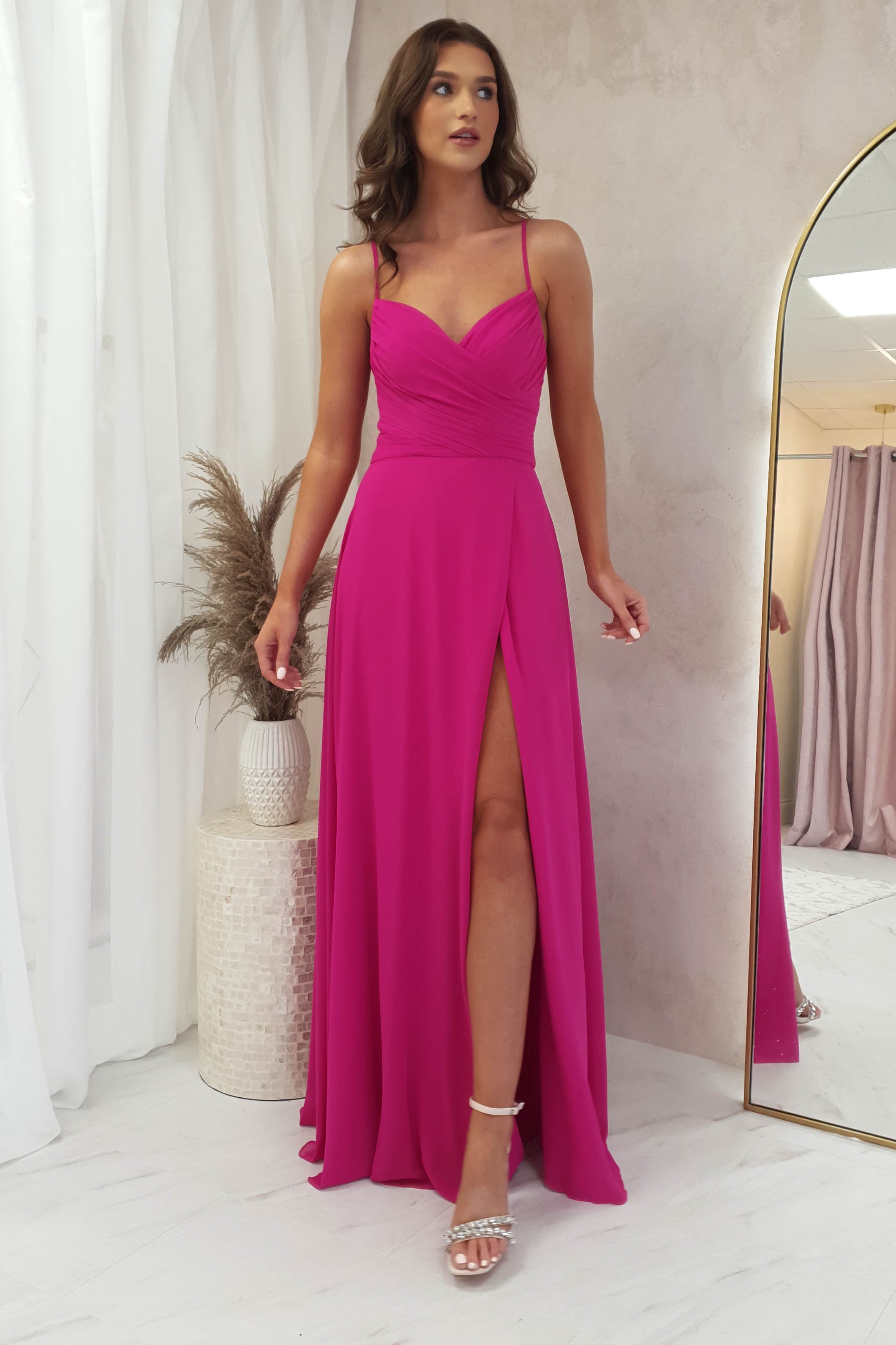 Bethy Soft Chiffon Maxi | Fushsia