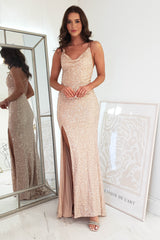 Carrol Sequin Gown | Gold