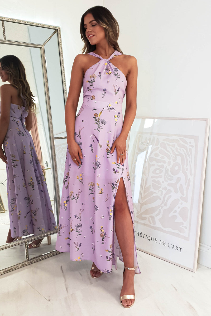 Leanora Lavendar Print Maxi | Lilac