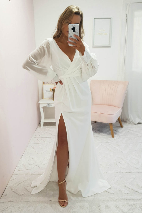 Donna Long Sleeve Gown | Ivory