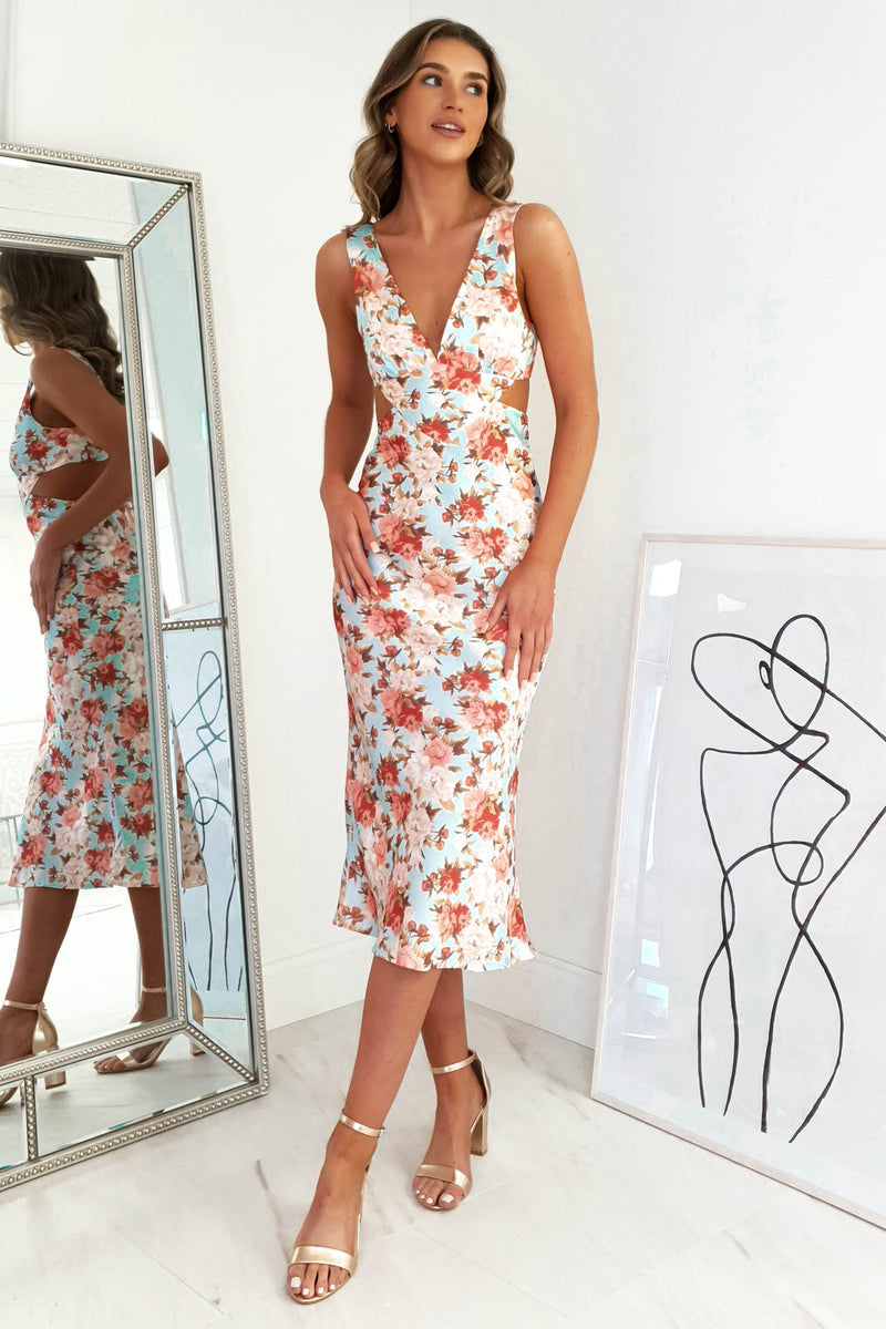 Erina Floral Midi Dress | Blue Print