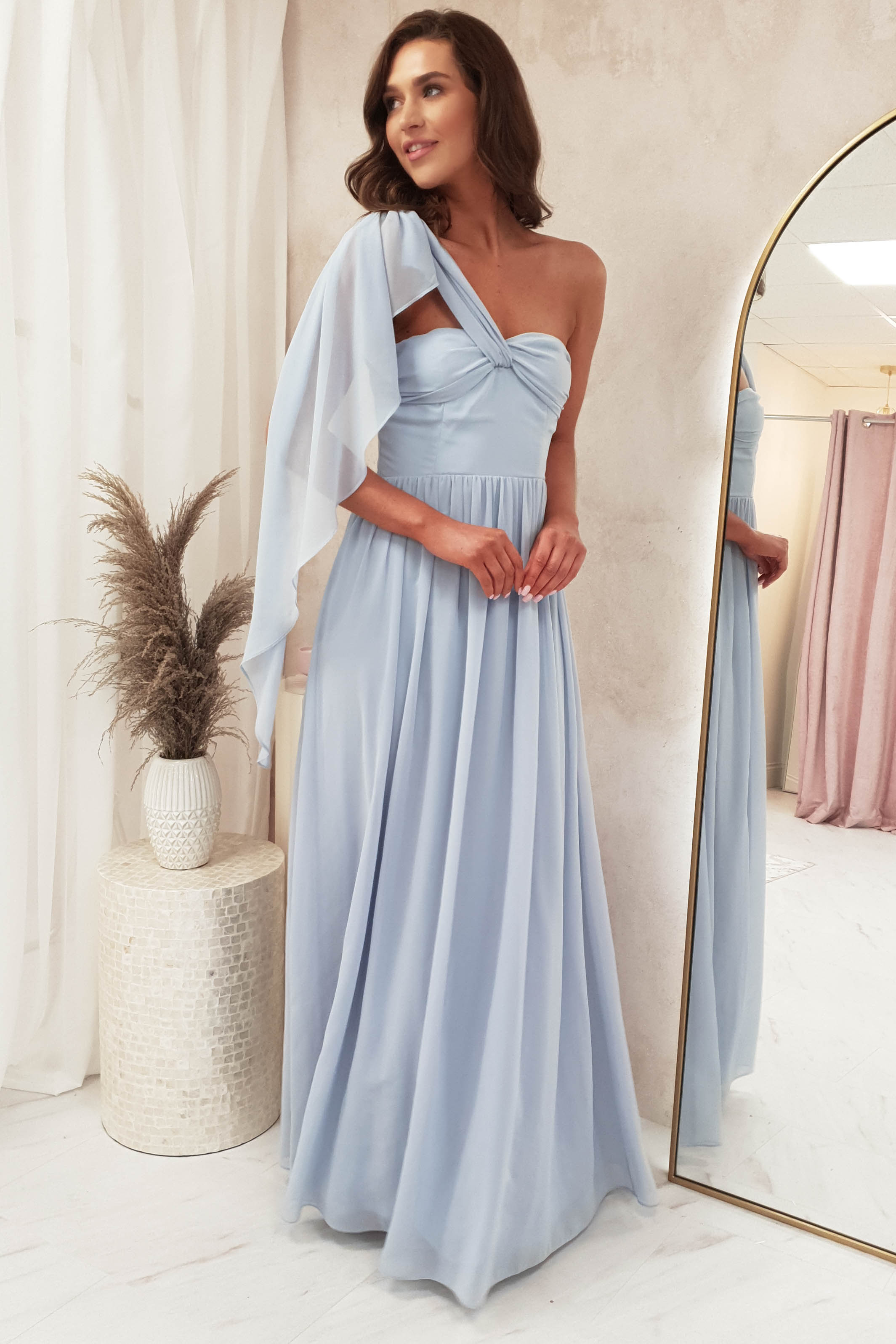 Monica schulterfreies Kleid | Minzgrün 