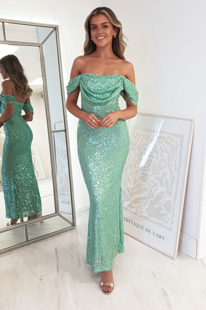 Haidy Sequin Maxi Dress | Mint