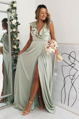 Harley Ruffle Wrap Maxi | Sage
