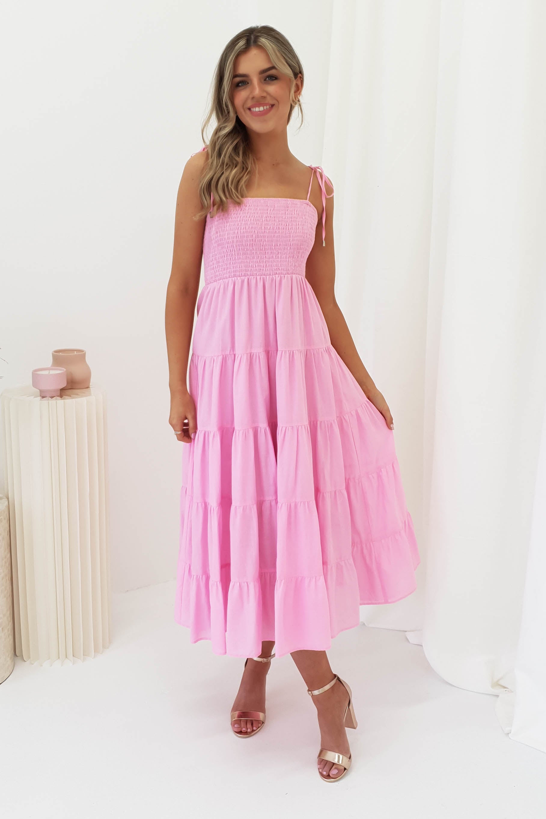 Imogen Midi Dress | Pink