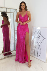 Kalila Sequin Gown | Fuchsia