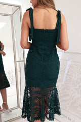 Karina Lace Midi Dress | Forest Green