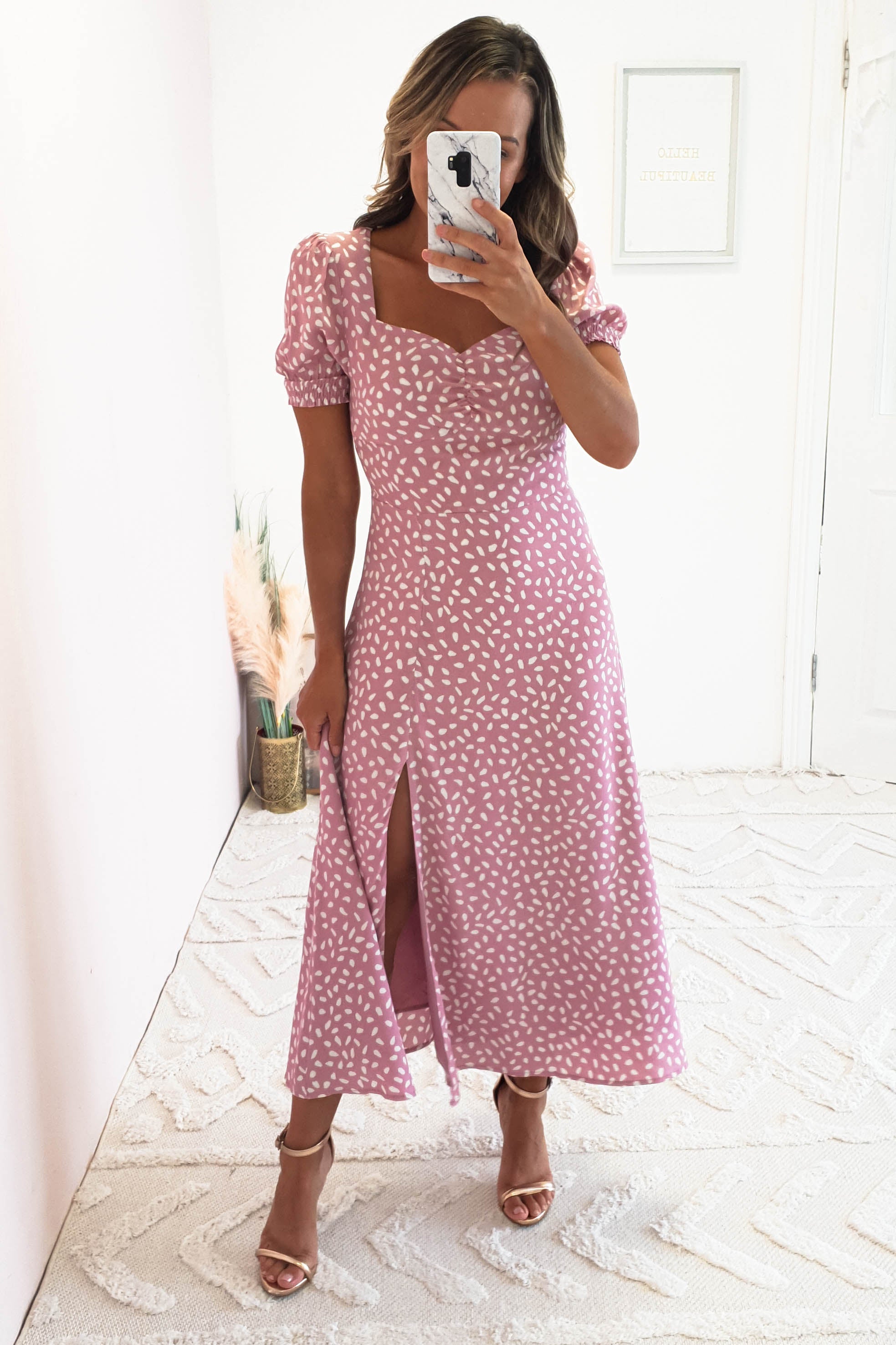 Kayleigh Midi Dress | Pink