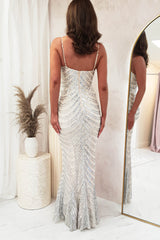 Longoria Sequin Gown | Silver