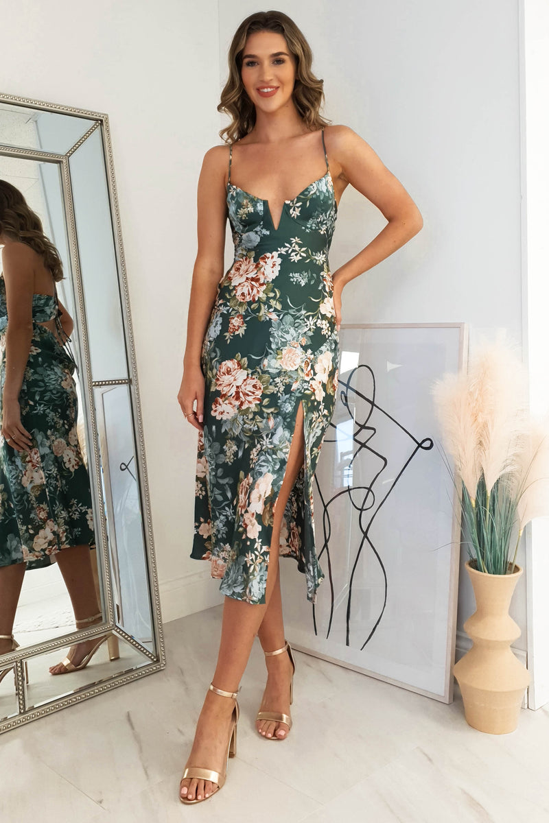 Lorelei Floral Print Midi Dress | Sage
