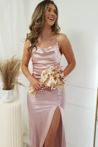Love Silky Satin Gown | Blush | Debs & Prom | Formal Gown | Oh Hello Clothing