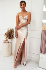 Love Silky Satin Gown | Champagne