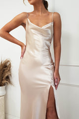 Love Silky Satin Gown | Champagne