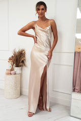 Love Silky Satin Gown | Champagne