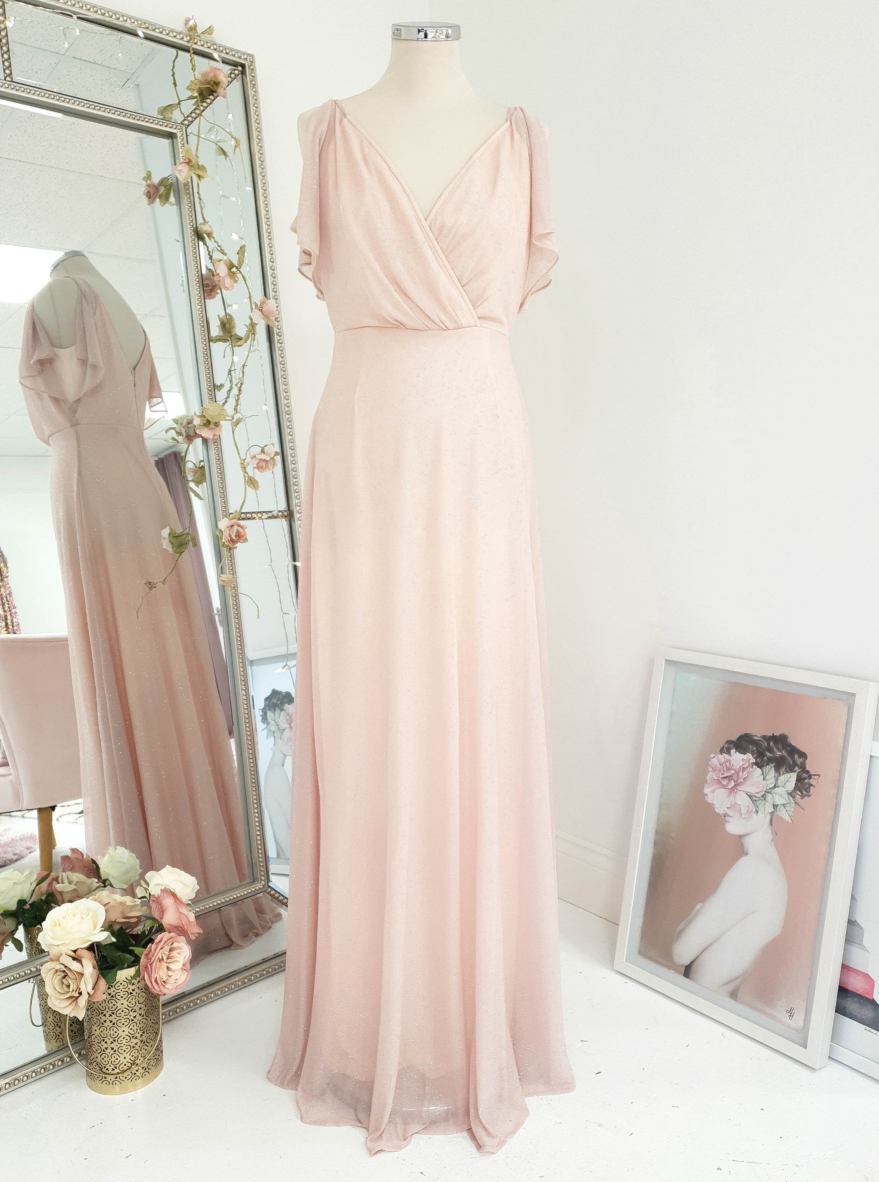 Lydia Maxi Dress Pink Glitter