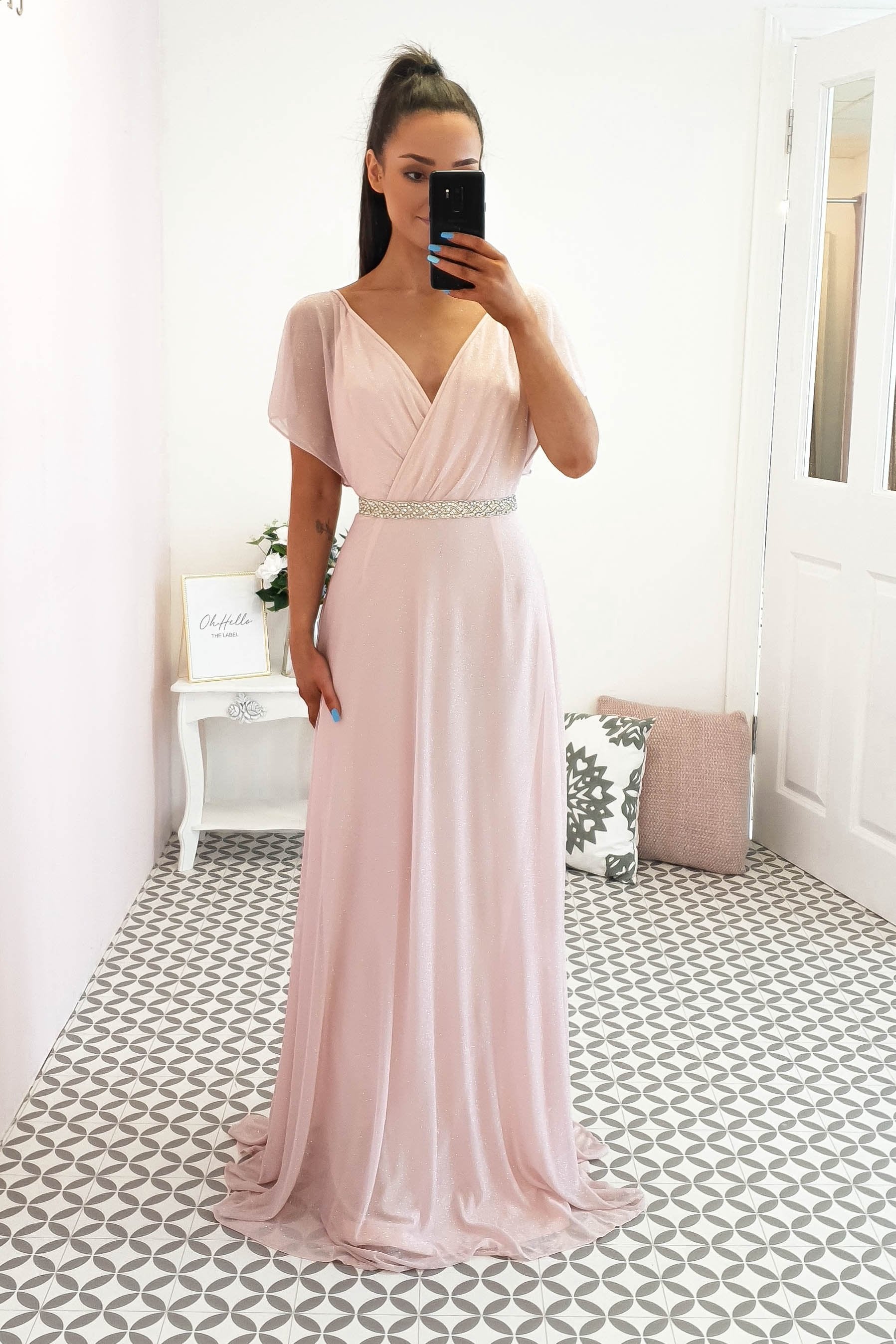 Lydia Maxi Dress Pink Glitter