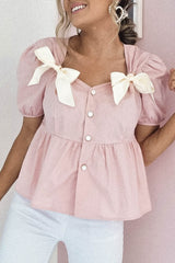 Minnie Bow Detail Blouse | Pink