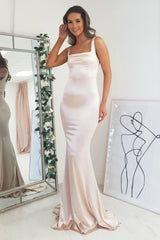 Myra Square Neck Gown | Champagne