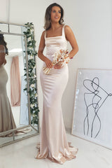 Myra Square Neck Gown | Champagne