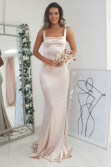 Myra Square Neck Gown | Champagne