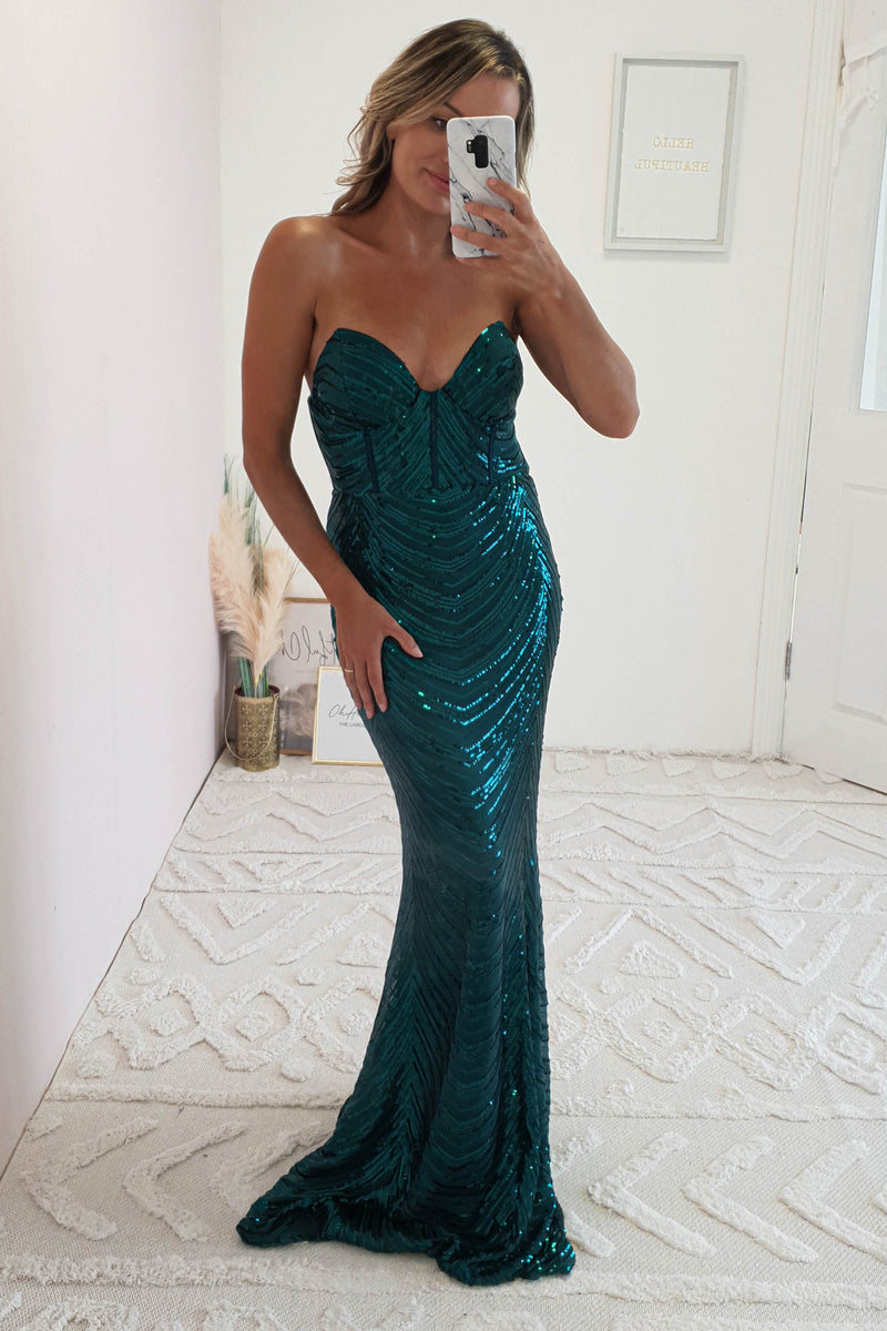 New York Nights Gown | Emerald Green