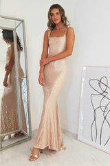 Sabrina Square Neck Gown | Gold