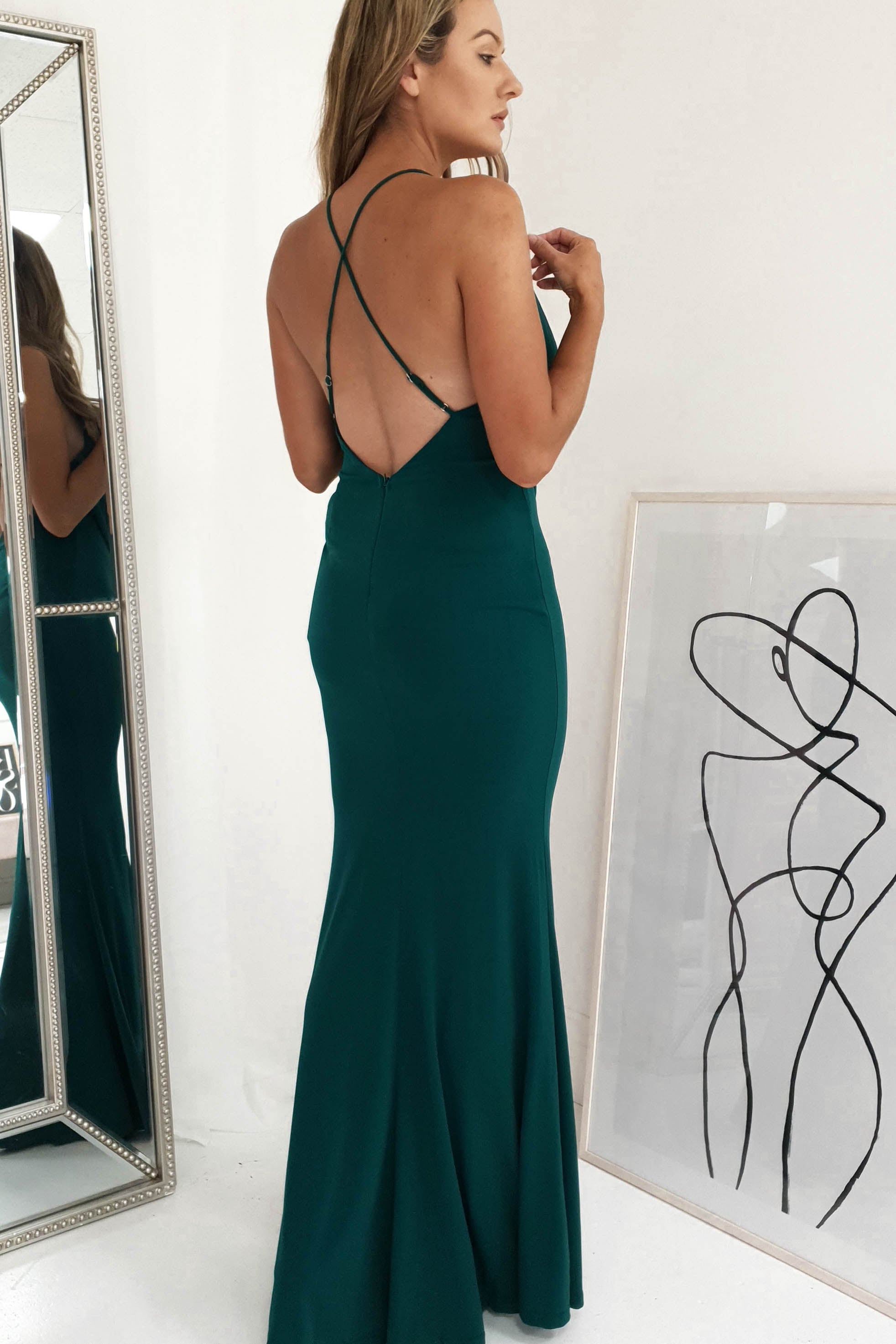 Skyfall Cowl Neckline Maxi | Forest Green