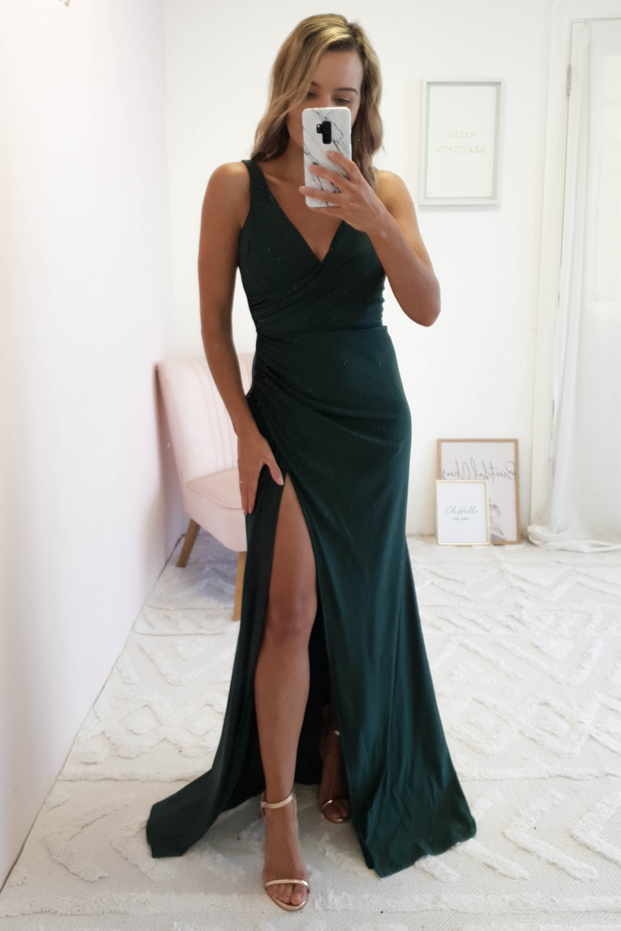 Sophia Stretchy Bodycon Gown | Forest Green