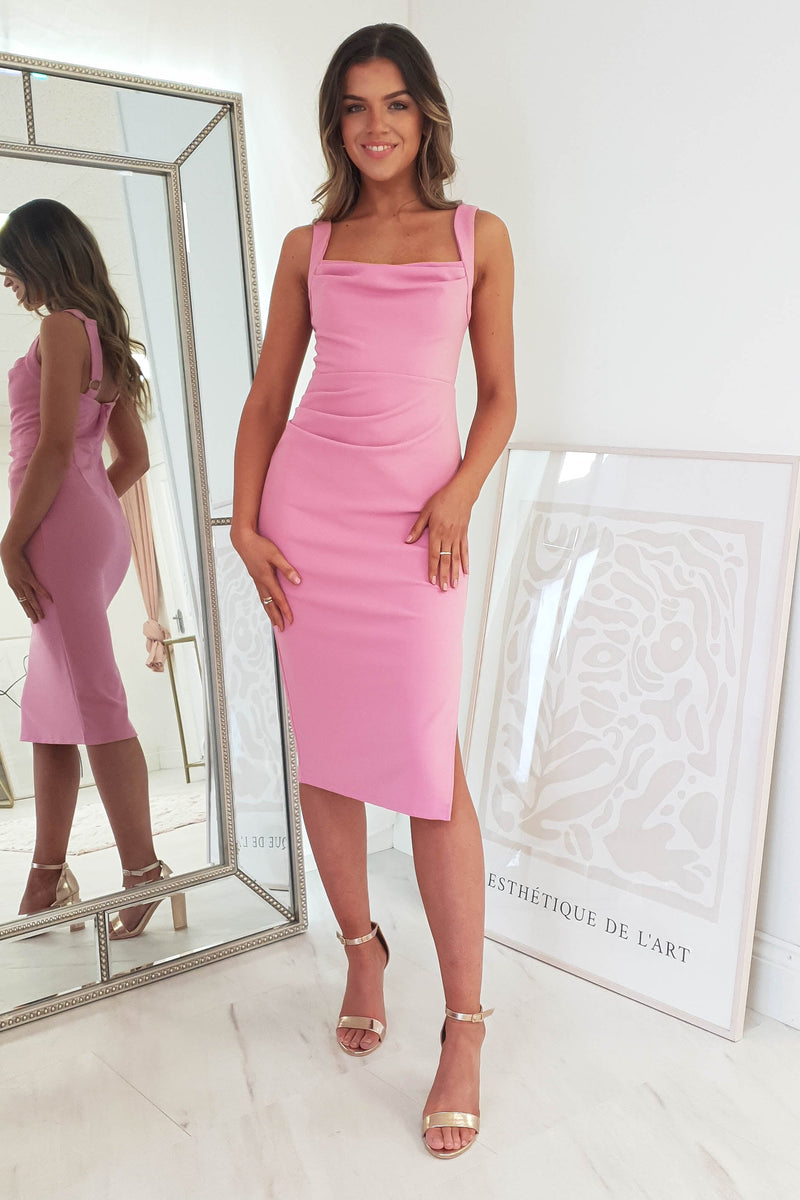 Tassie Midi Bodycon Dress | Pink