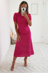 Winnie Polka Dot Midi Dress | Hot Pink