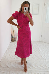 Winnie Polka Dot Midi Dress | Hot Pink